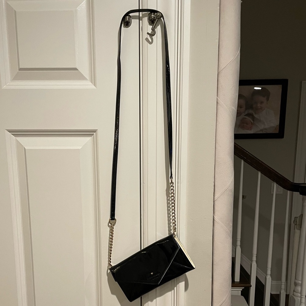 Kate Spade Black Patent Evening Envelope Bag - Picture 8 of 10